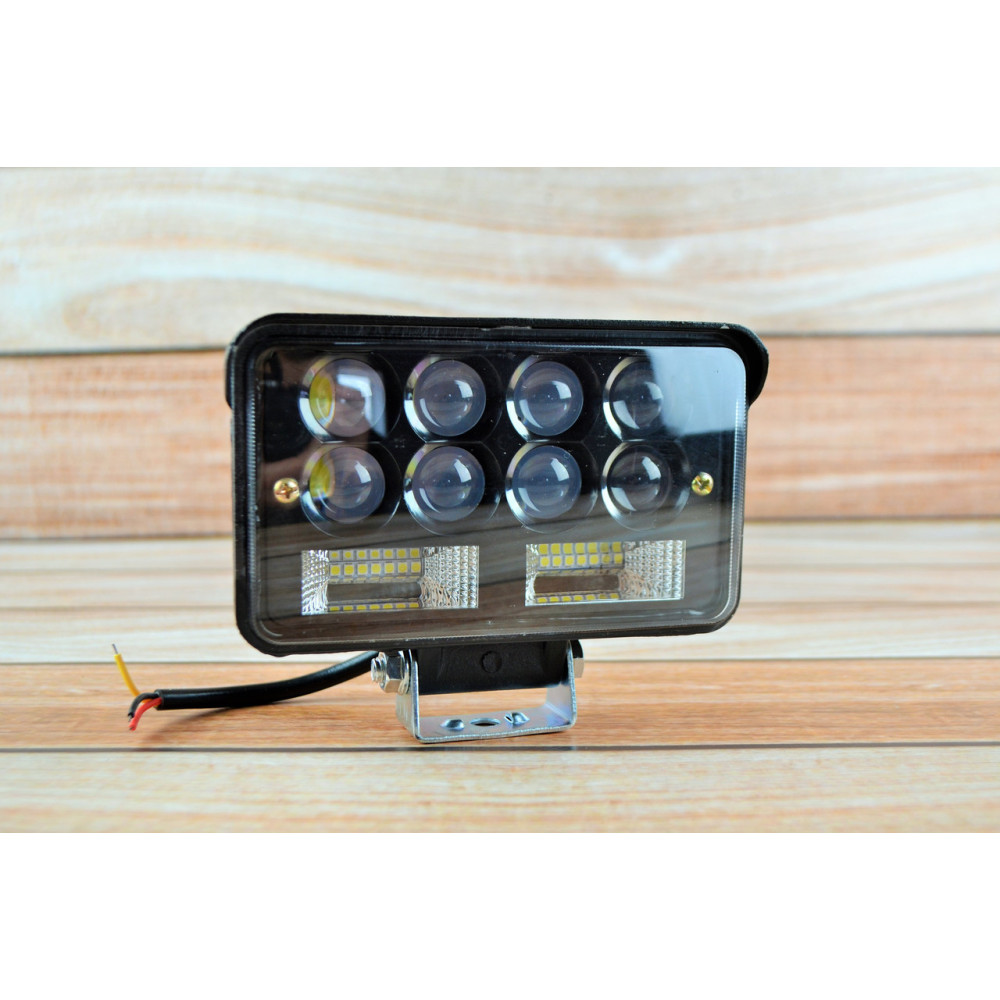 Фара LED прямокутна 66 W 6000 K (22 діодів) (15.2 см х 9 см х 5см) (ближний + дальний )