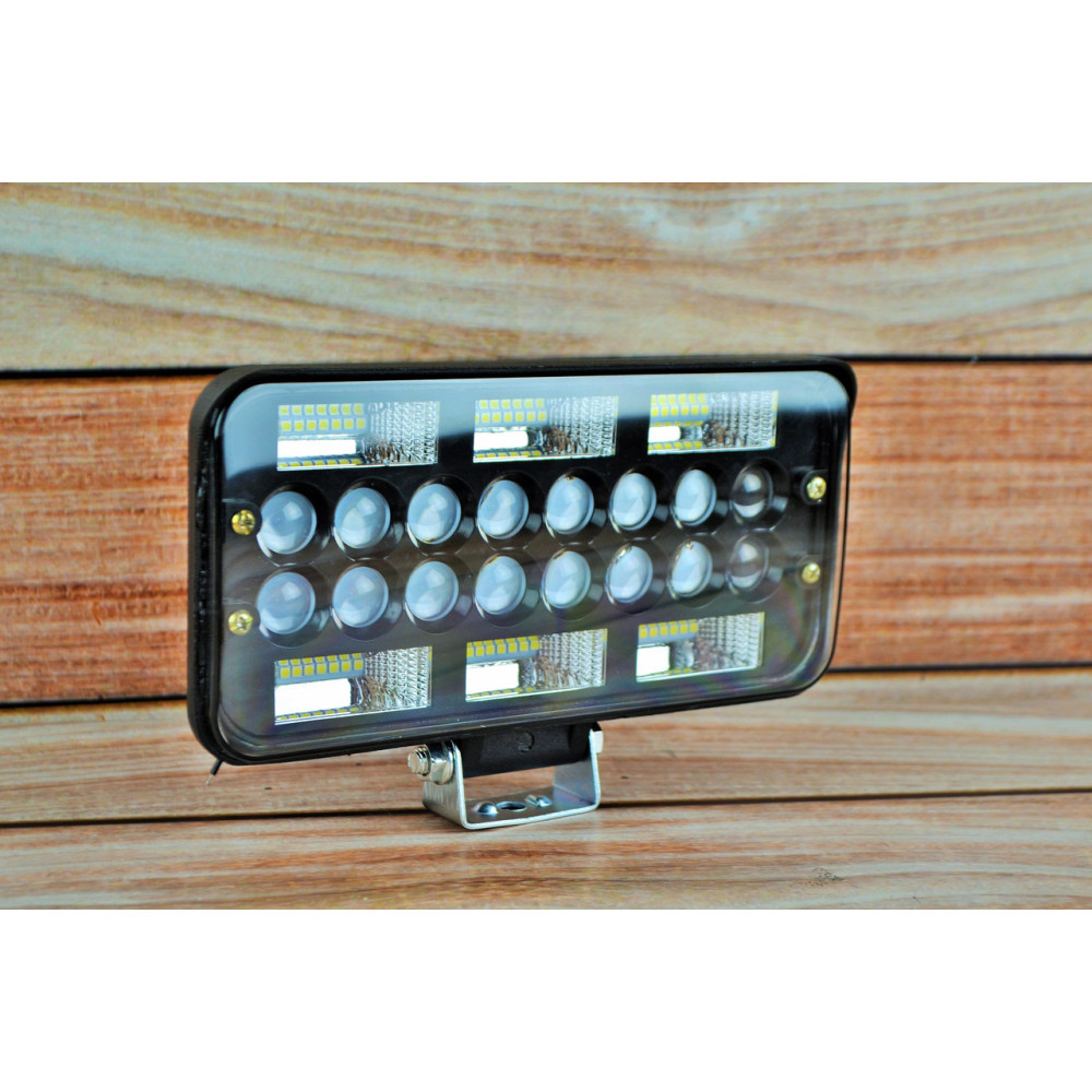 Фара LED прямокутна 174W 6000K (58 діодів) (22 см х 11см х 5см) (ближний + дальний)