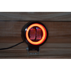 Додаткова світлодіодна LED-фара 20 Вт кругла з Червоним ангельським оком