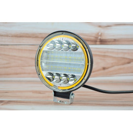 Світлодіодна LED фара робоча 72W +Жовтий ДХО (товщина 20мм)