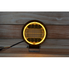Світлодіодна LED фара робоча 72W +Жовтий ДХО (товщина 20мм)