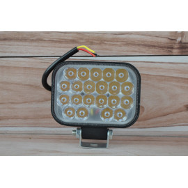 Фара LED прямокутна 63W 6000K (21 діодів) (15,2см х 10см х 3см) (ближній + дальній)