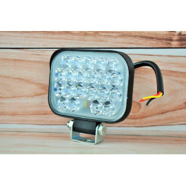 Фара LED прямокутна 63W 6000K (21 діодів) (15,2см х 10см х 3см) (ближній + дальній)