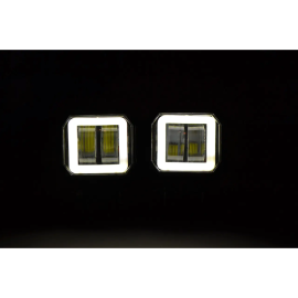 Додаткова світлодіодна LED-фара 20 Вт квадратна з ДХО Чіткою світловою тіневий кордоном (Комплект)