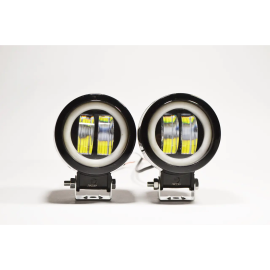 Додаткова світлодіодна LED-фара 20 Вт кругла з ДХО Чіткою світловою тіневий кордоном (Комплект)