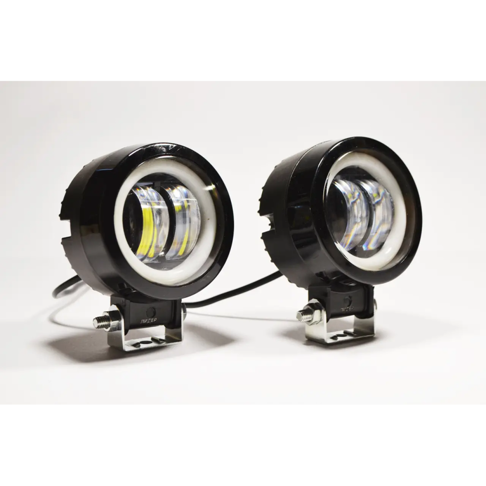 Додаткова світлодіодна LED-фара 20 Вт кругла з ДХО Чіткою світловою тіневий кордоном (Комплект)