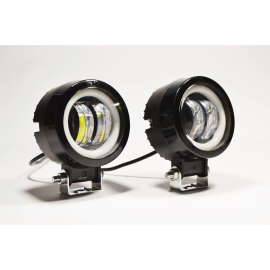 Додаткова світлодіодна LED-фара 20 Вт кругла з ДХО Чіткою світловою тіневий кордоном (Комплект)
