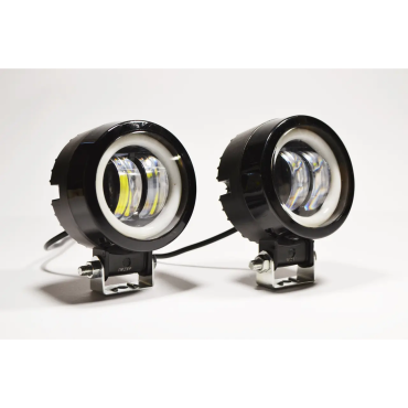 Додаткова світлодіодна LED-фара 20 Вт кругла з ДХО Чіткою світловою тіневий кордоном (Комплект)
