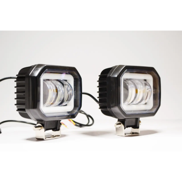 Додаткова світлодіодна LED-фара 40 Вт квадратна з ДХО Чіткою світловою тіневий кордоном (Комплект)