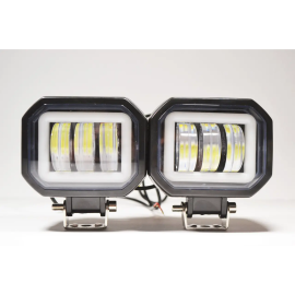 Додаткова світлодіодна LED-фара 40 Вт квадратна з ДХО Чіткою світловою тіневий кордоном (Комплект)