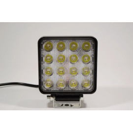 Світлодіодна LED-фара робоча 48 Вт, (3 Вт*16ламп) Широкий промінь (Комплект 2 шт.) (Товщина корпусу 6 см)