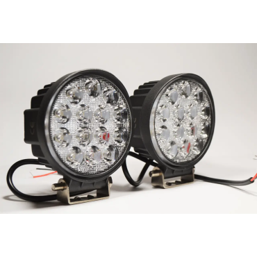 Світлодіодна LED-фара робоча 42W/60° 42 Вт.(3 Вт*14ламп) Широкий промінь (Комплект 2 шт.)