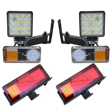 Кронштейн кріплення поворотів МТЗ із LED ліхтарями (Ф-402 led) та LED фарами (повний комплект)