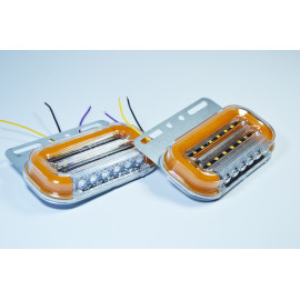 Габаритний ліхтар LED з поворотом та підсвічуванням 24V жовтий
