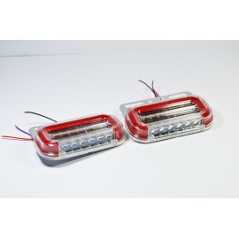 Габаритний ліхтар LED з поворотом та підсвічуванням  24V червоний