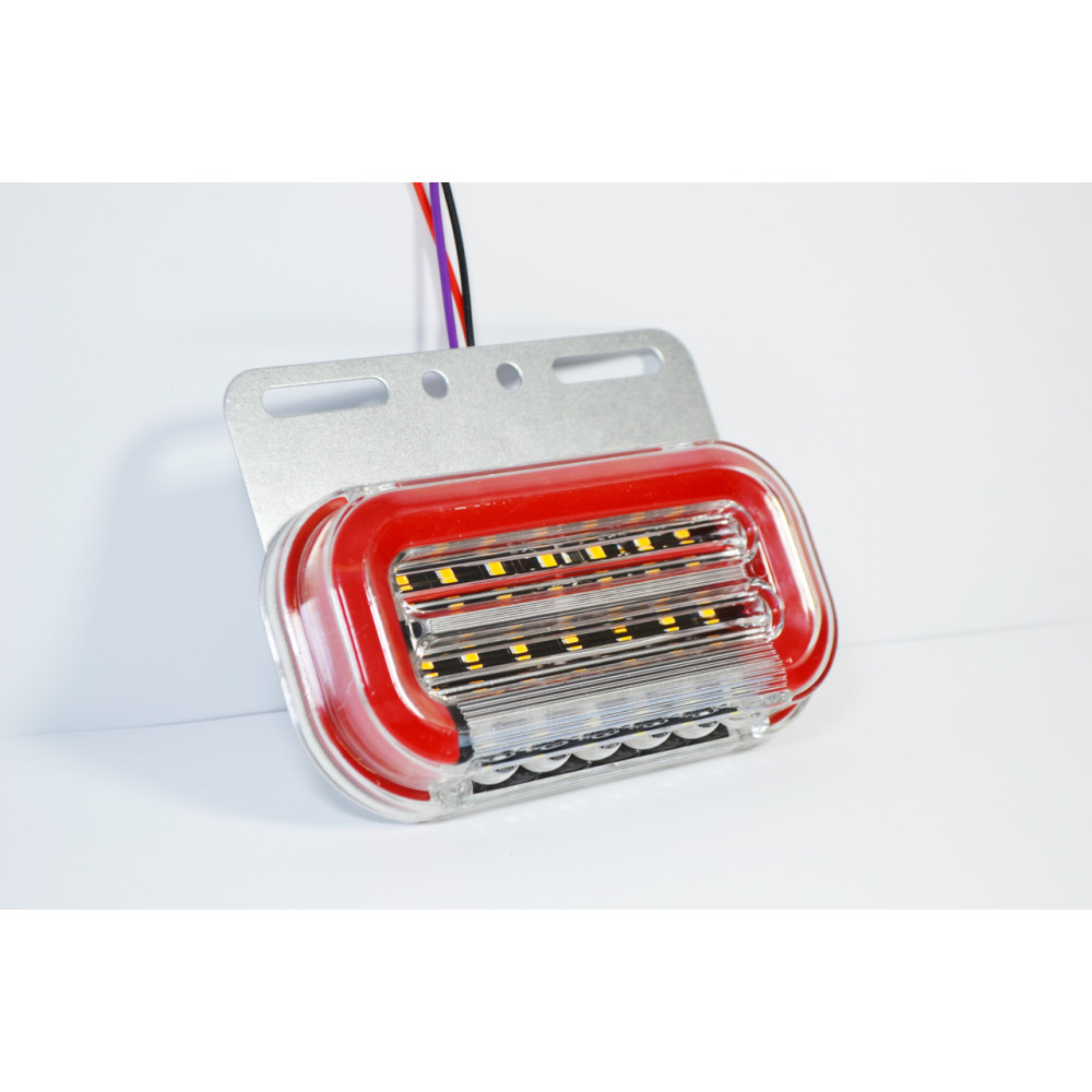 Габаритний ліхтар LED з поворотом та підсвічуванням  24V червоний