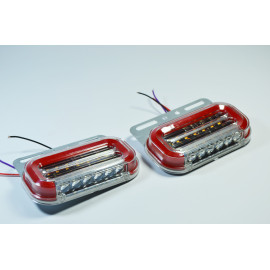 Габаритний ліхтар LED з поворотом та підсвічуванням  24V червоний