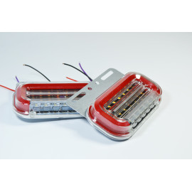 Габаритний ліхтар LED з поворотом та підсвічуванням  24V червоний