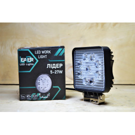 Світлодіодна LED фара робоча 27W/60° 27Вт,(3Вт*9ламп)Широкий промінь NEW LEADER