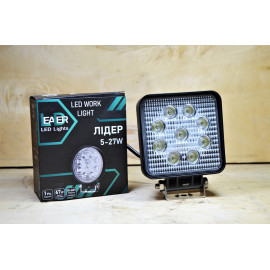 Світлодіодна LED фара робоча 27W/60° 27Вт,(3Вт*9ламп)Широкий промінь NEW LEADER