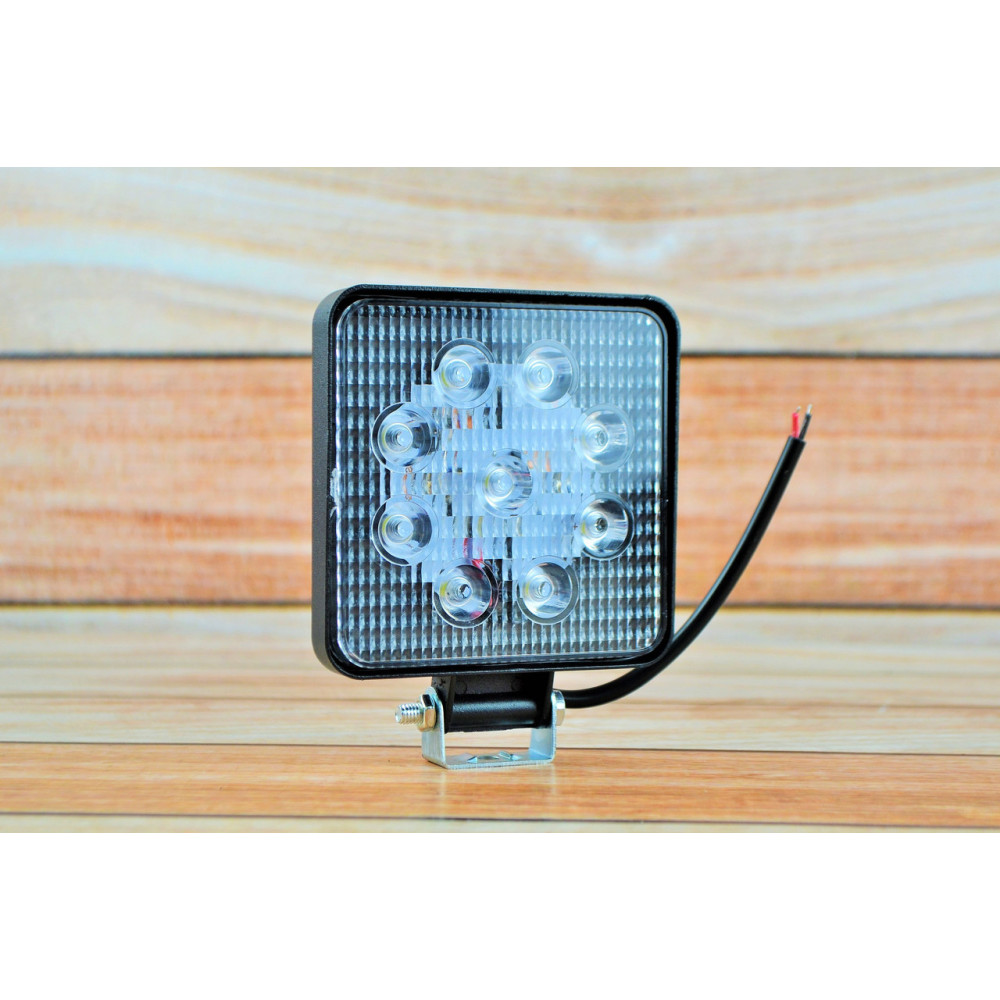 Світлодіодна LED фара квадратна робоча 27W/60° 27Вт,(3Вт*9ламп) Широкий промінь, SUPER POWER (Тонкий радіатор)