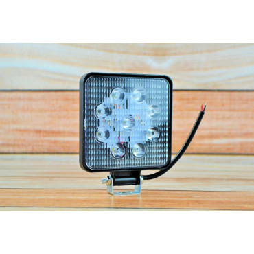 Світлодіодна LED фара квадратна робоча 27W/60° 27Вт,(3Вт*9ламп) Широкий промінь, SUPER POWER (Тонкий радіатор)