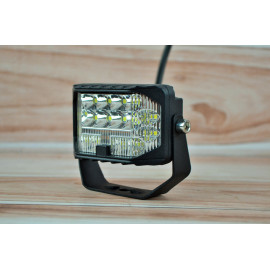 Фара LED прямокутна 63W 6000K Дальнє + ближнє світло та жовте (21 діод) (7.6см х 5см х 3см)