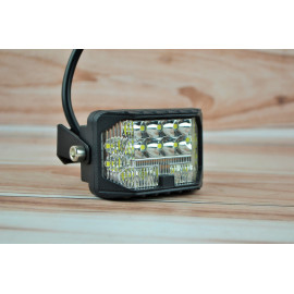 Фара LED прямокутна 63W 6000K Дальнє + ближнє світло та жовте (21 діод) (7.6см х 5см х 3см)