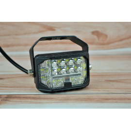 Фара LED прямокутна 63W 6000K Дальнє + ближнє світло та жовте (21 діод) (7.6см х 5см х 3см)