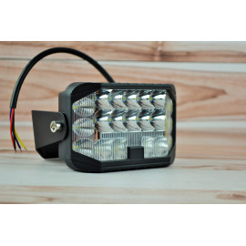 Фара LED прямокутна 81W 6000K Дальнє + ближнє світло та жовте (27 діодів) (13см х 8.5см х 5см)