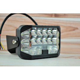 Фара LED прямокутна 81W 6000K Дальнє + ближнє світло та жовте (27 діодів) (13см х 8.5см х 5см)