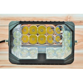Фара LED прямокутна 96W 6000K Дальнє + ближнє світло та жовте (32 діодів) (18см х 11.5см х 5см)