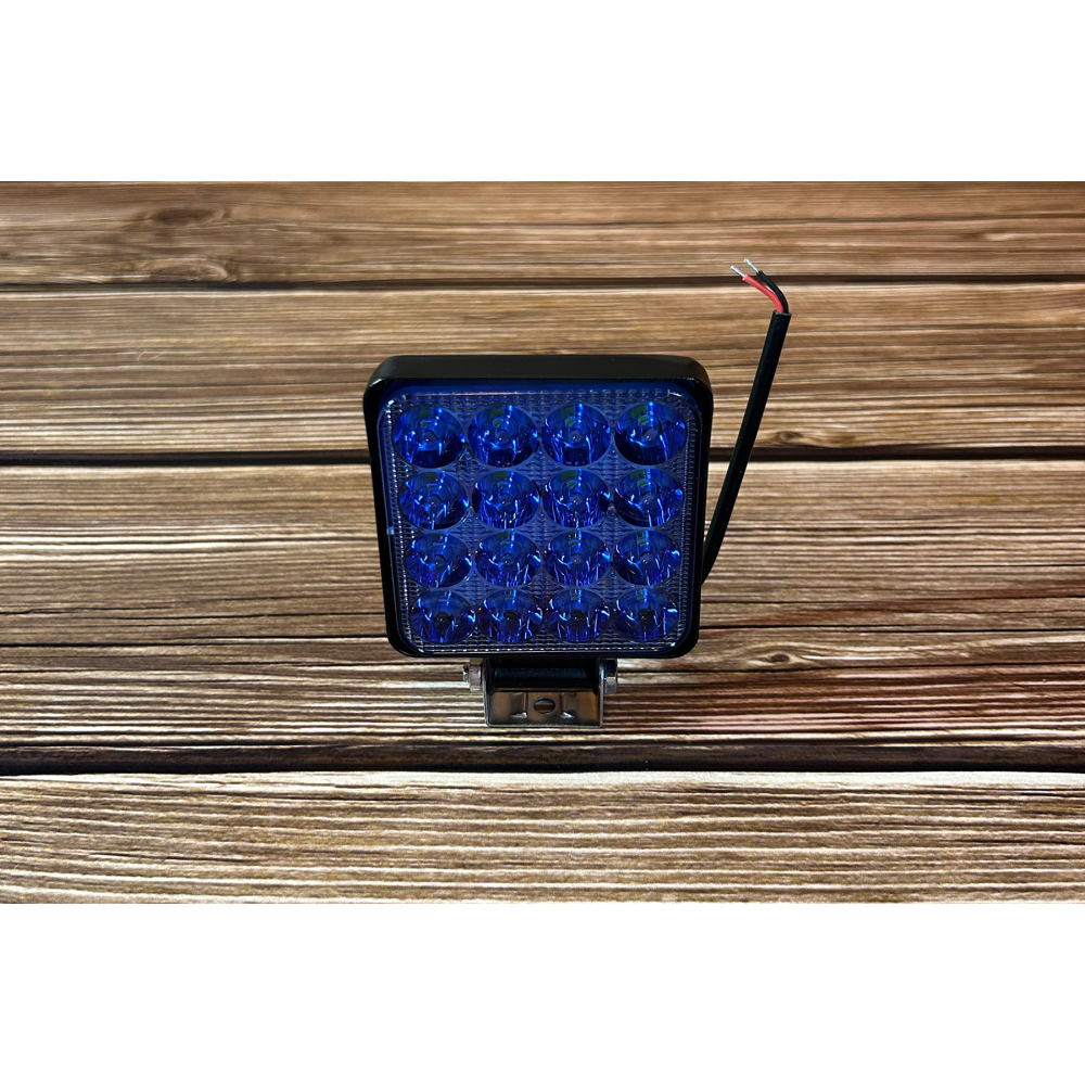 Фара LED квадратна синє світло 48 W 6000 K (16 діодв) (8.5 см х 8.5 см х 1.5 см) Mini