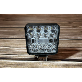 Фара LED Червоне світло квадратна 48W 6000K + Червоний стробоскоп (16 діодів) (8.5 см х 8.5 см х 1,5 см) Mini RED