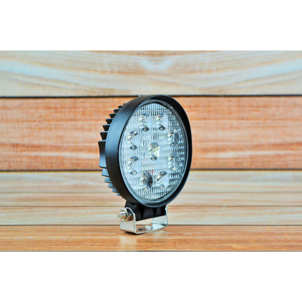 Світлодіодна LED кругла фара робоча 27W/60° 27Вт,(3Вт*9ламп) Широкий промінь