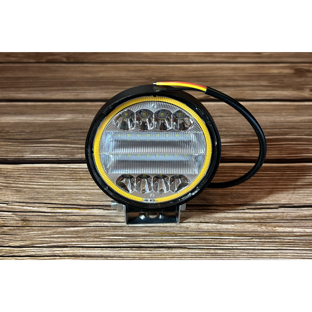 Світлодіодна LED фара робоча 72W +Жовтий ДХО (товщина 50мм)