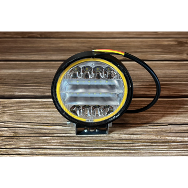 Світлодіодна LED фара робоча 72W +Жовтий ДХО (товщина 50мм)