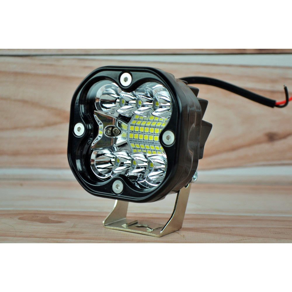 Фара LED Кругла 45W 6000K Комбінований промінь (15 діодів) (7.8см х 7.8см х 4см)