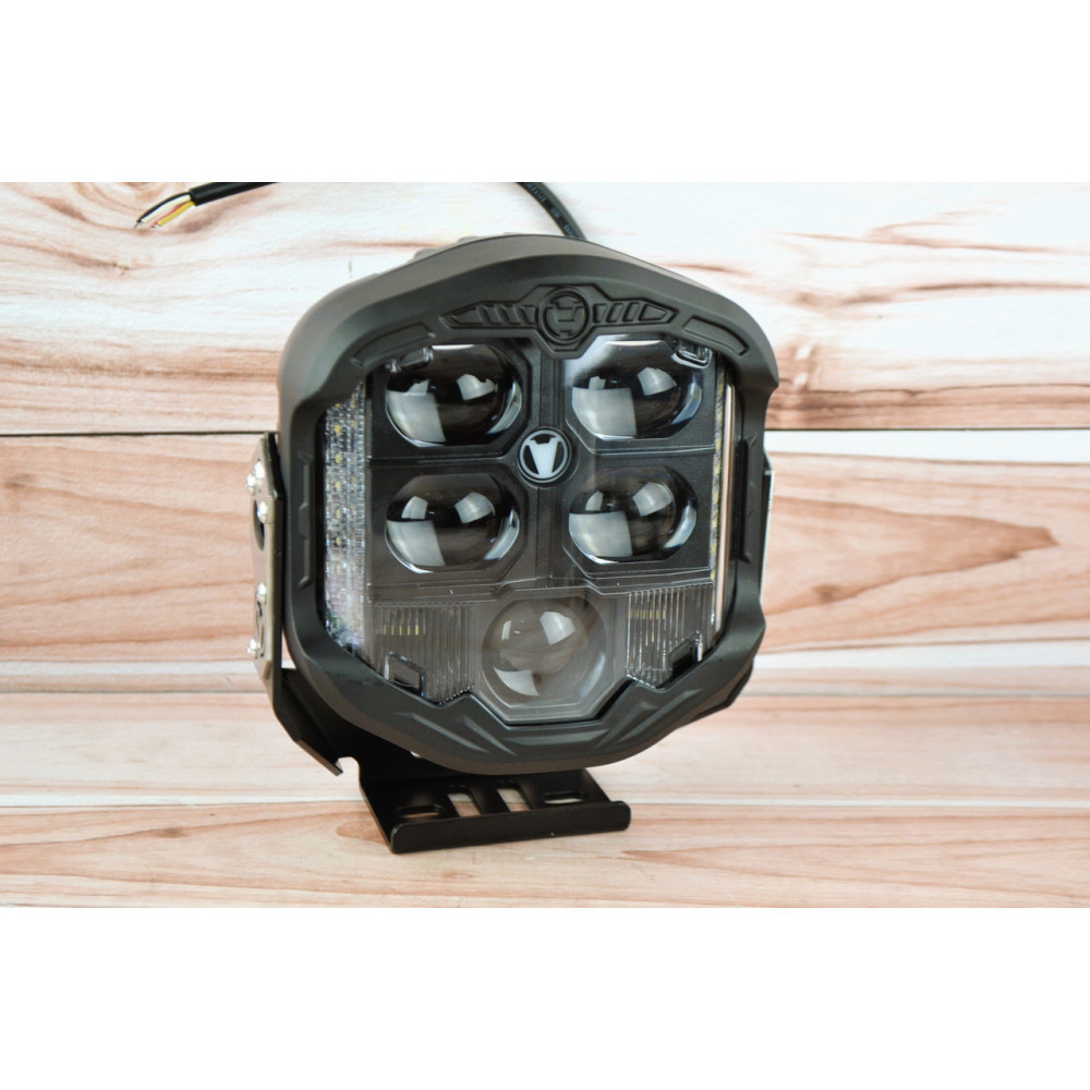 Фара LED прямокутна Лінзована 96W 6000K Дальнє + ближнє світло (Ø20см* 8см)
