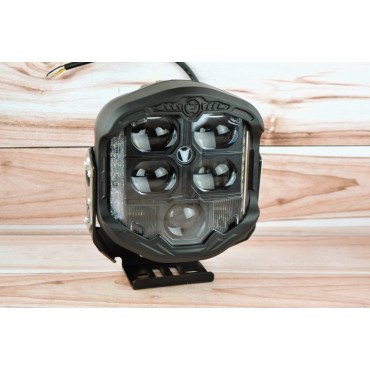 Фара LED прямокутна Лінзована 96W 6000K Дальнє + ближнє світло (Ø20см* 8см)