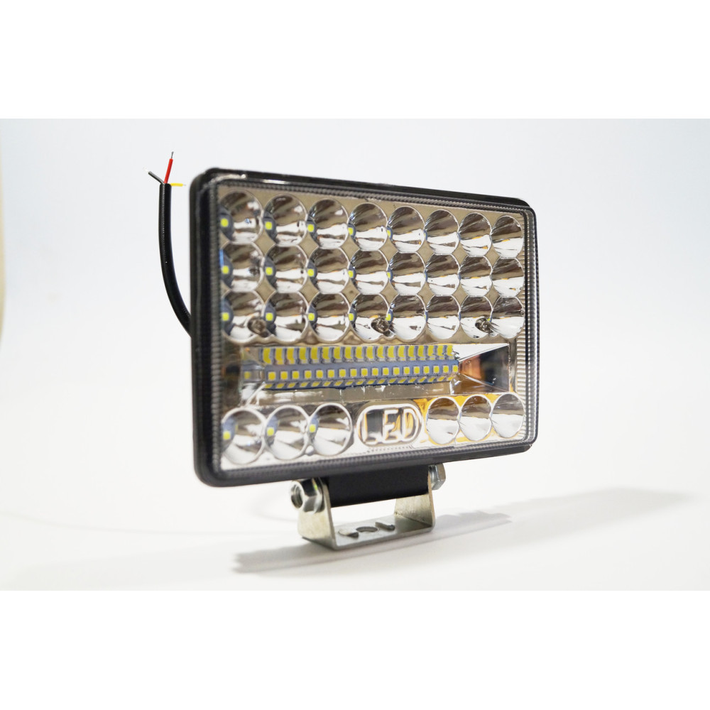 Фара LED прямокутна 144W 6000K (48 діодів) (15см х 11см х 3см) (ближній + дальній)