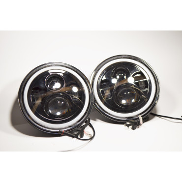 Світлодіодна LED фара 75Вт Нива, УАЗ 469, ВАЗ 2101, 2121, FJ Cruiser, мотоцикл, мото 7 дюйм