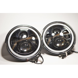 Світлодіодна LED фара 75Вт Нива, УАЗ 469, ВАЗ 2101, 2121, FJ Cruiser, мотоцикл, мото 7 дюйм