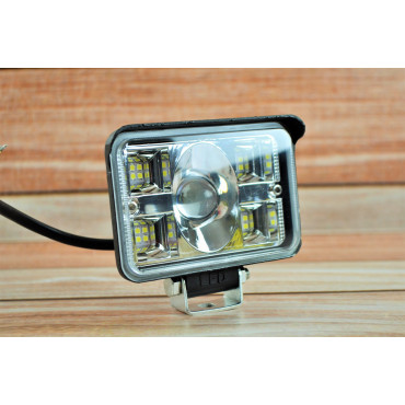 Фара LED прямокутна 58W 6000K-3000К (18 діодів) (11,5 см х 8 см х 5 см) (ближній + дальній + жовте світло )