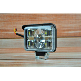 Фара LED прямокутна 58W 6000K-3000К (18 діодів) (11,5 см х 8 см х 5 см) (ближній + дальній + жовте світло )