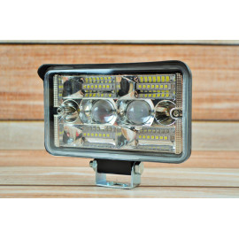 Фара LED прямокутна 104W 6000K-3000К (32 діодів) (15,5 см х 9 см х 5 см) (ближній + дальній + жовте світло )