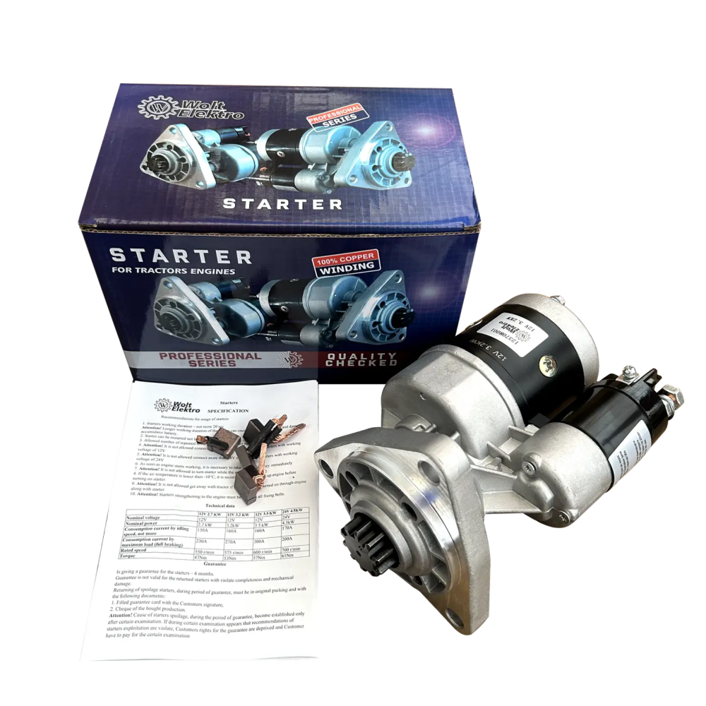 Стартер Wolt Elektro Чехія 24V 4.5 kW Z=10